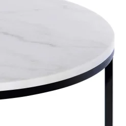 Runder Design Couchtisch mit Marmorplatte - Ciliuma