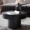 Runder Design-Couchtisch in Schwarz - Plurana
