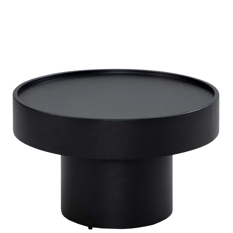 Runder Design-Couchtisch in Schwarz - Plurana