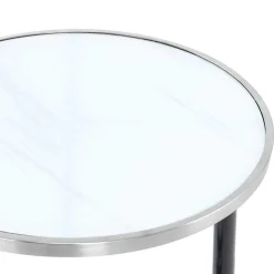 Runder Designer Anstelltisch aus Glas & Metall - Broncing