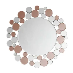 Runder Designer Spiegel in Silber & Rosegold - Sulliva