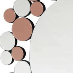 Runder Designer Spiegel in Silber & Rosegold - Sulliva