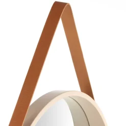 Runder Designspiegel in Creme & Braun - Venus