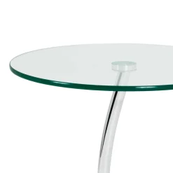 Runder Designtisch mit 2 Glasplatten - Conoro