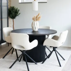 Runder Esstisch und Drehstühle Set - Calm (fünfteilig)