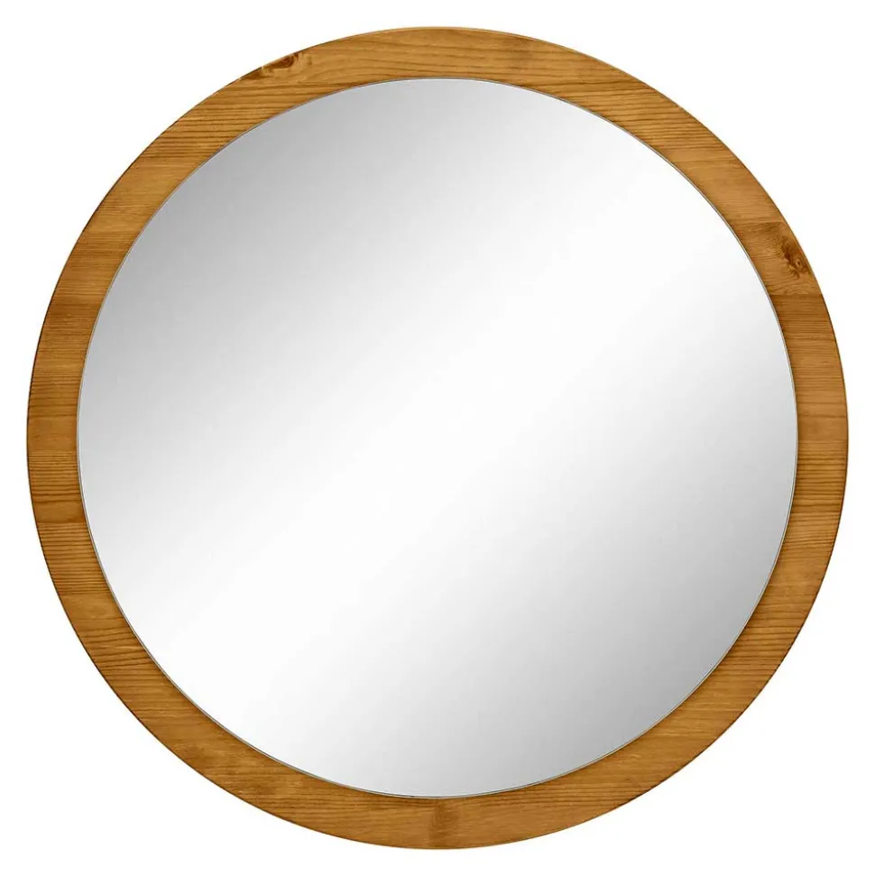 Runder Flurspiegel mit Massivholzrahmen - Zavieca