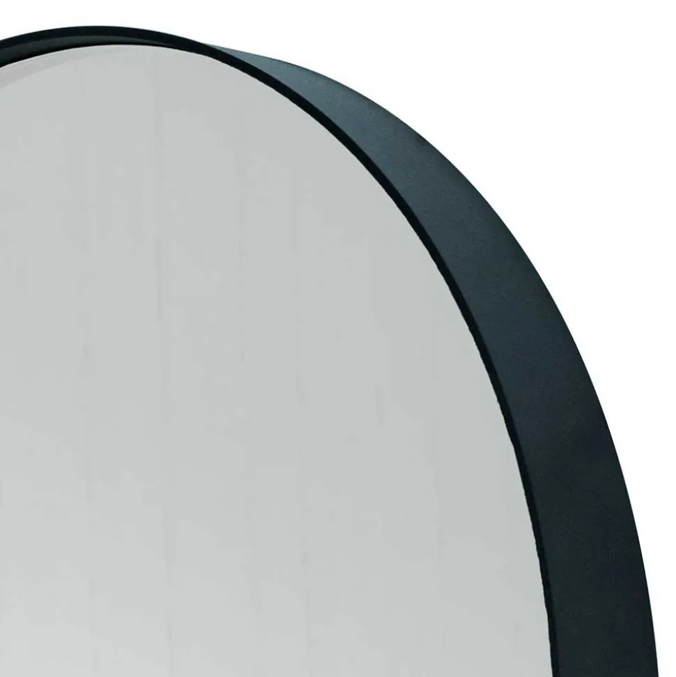 Runder Glasspiegel in Schwarz - Fulia