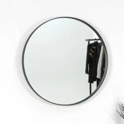 Runder Glasspiegel in Schwarz - Fulia