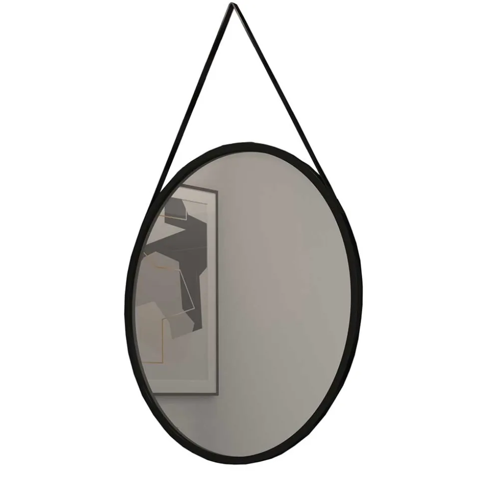 Runder Hängespiegel in Schwarz Metallrahmen - Emotionnel