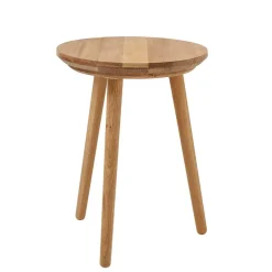 Runder Holz Beistelltisch aus Eiche Massivholz - Kopiana
