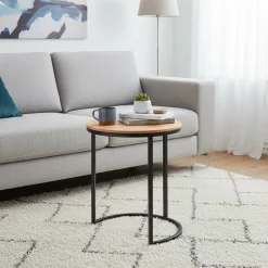 Runder Holztisch mit Metallgestell - Francis