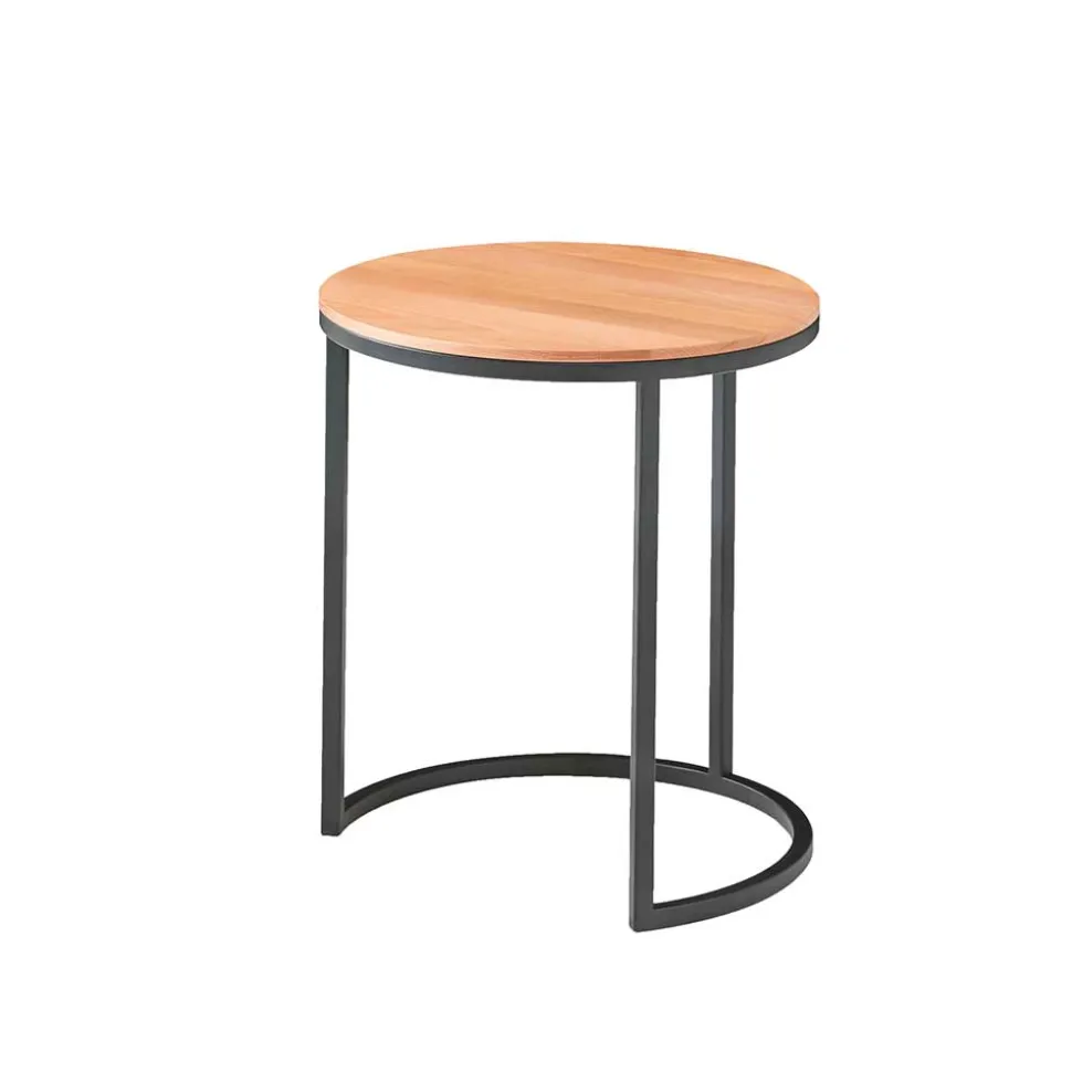 Runder Holztisch mit Metallgestell - Francis