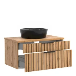 Runder LED Spiegel und Waschkonsole - Crystoga (zweiteilig)