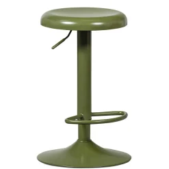 Runder Metall-Barhocker in Grün - höhenverstellbar - Giolia