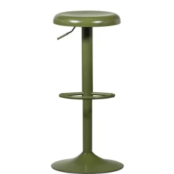 Runder Metall-Barhocker in Grün - höhenverstellbar - Giolia