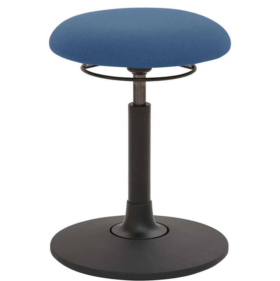 Runder Office Hocker in Blau mit Schwarz - Tyramus