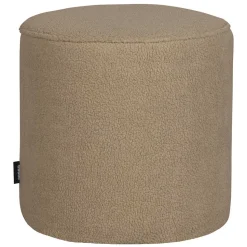 Runder Plüsch Hocker in Beige - Belpasso
