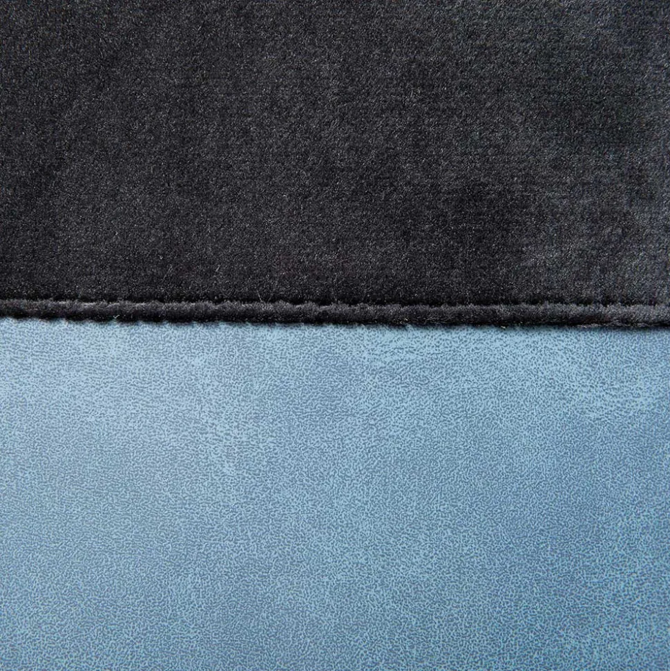 Runder Polsterhocker in Hellgrau & Schwarz - Paleara