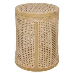 Runder Rattan Wäschekorb in Natur - Vilrada