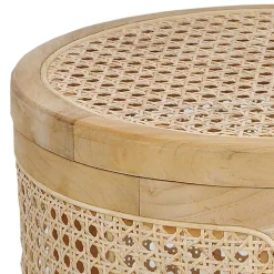 Runder Rattan Wäschekorb in Natur - Vilrada