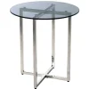 Runder Rauchglas Beistelltisch mit Bügelgestell - Teranim