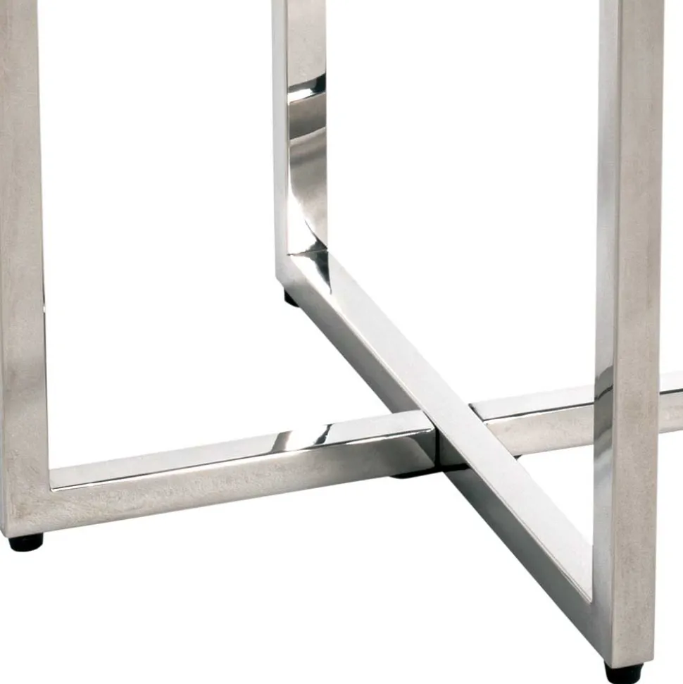 Runder Rauchglas Beistelltisch mit Bügelgestell - Teranim