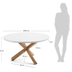 Runder Scandi Esstisch mit 135 cm Durchmesser - Avenza