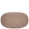 Runder Sitzpouf aus Strickstoff in Beige - Zardar