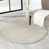 Runder Skandi Design Teppich in Sisal Optik - Lephanta