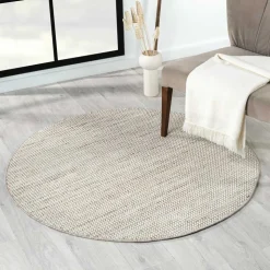 Runder Skandi Design Teppich in Sisal Optik - Lephanta
