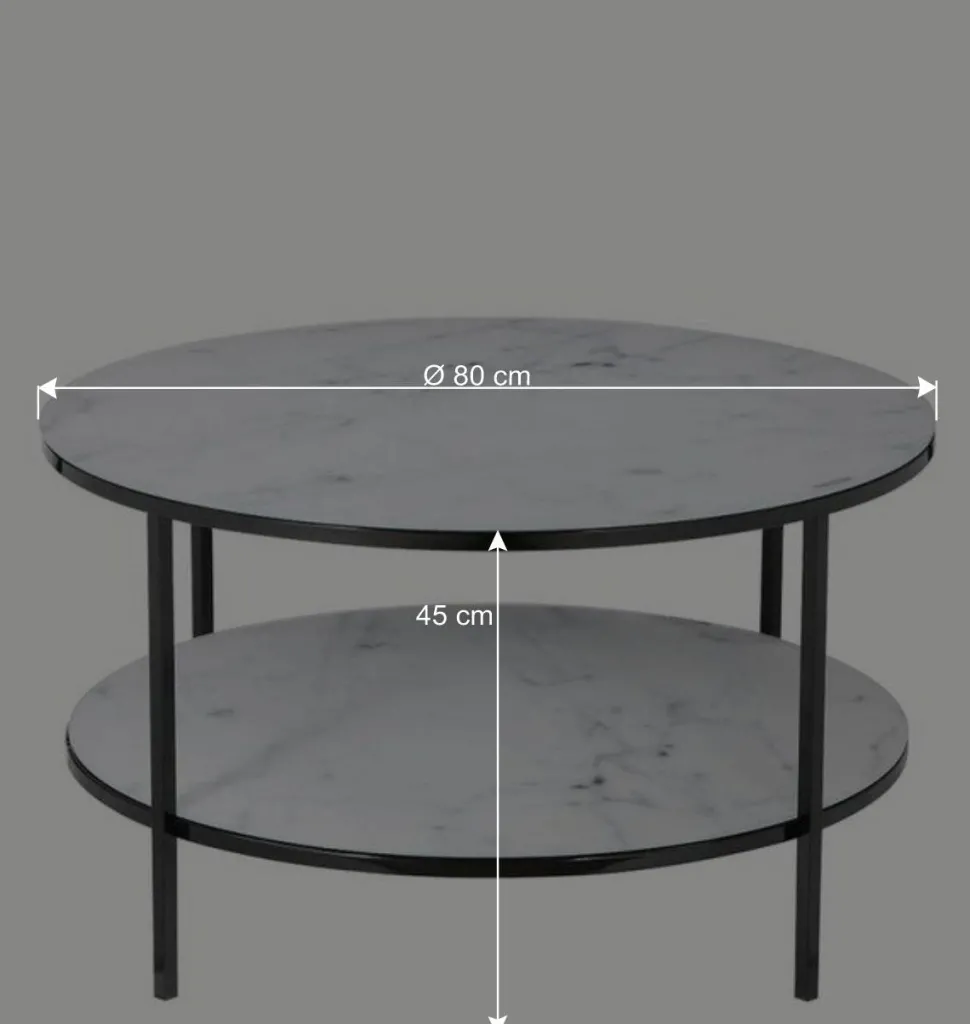 Runder Sofatisch im Marmor Look - Dikono