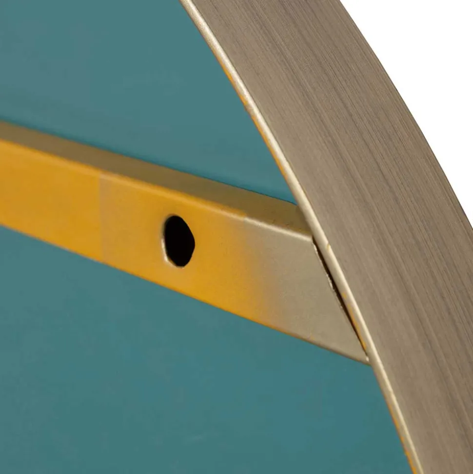 Runder Spiegel aus Metall in Gold - Megida