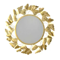 Runder Spiegel mit Blätter Design Rahmen - Rojocaba