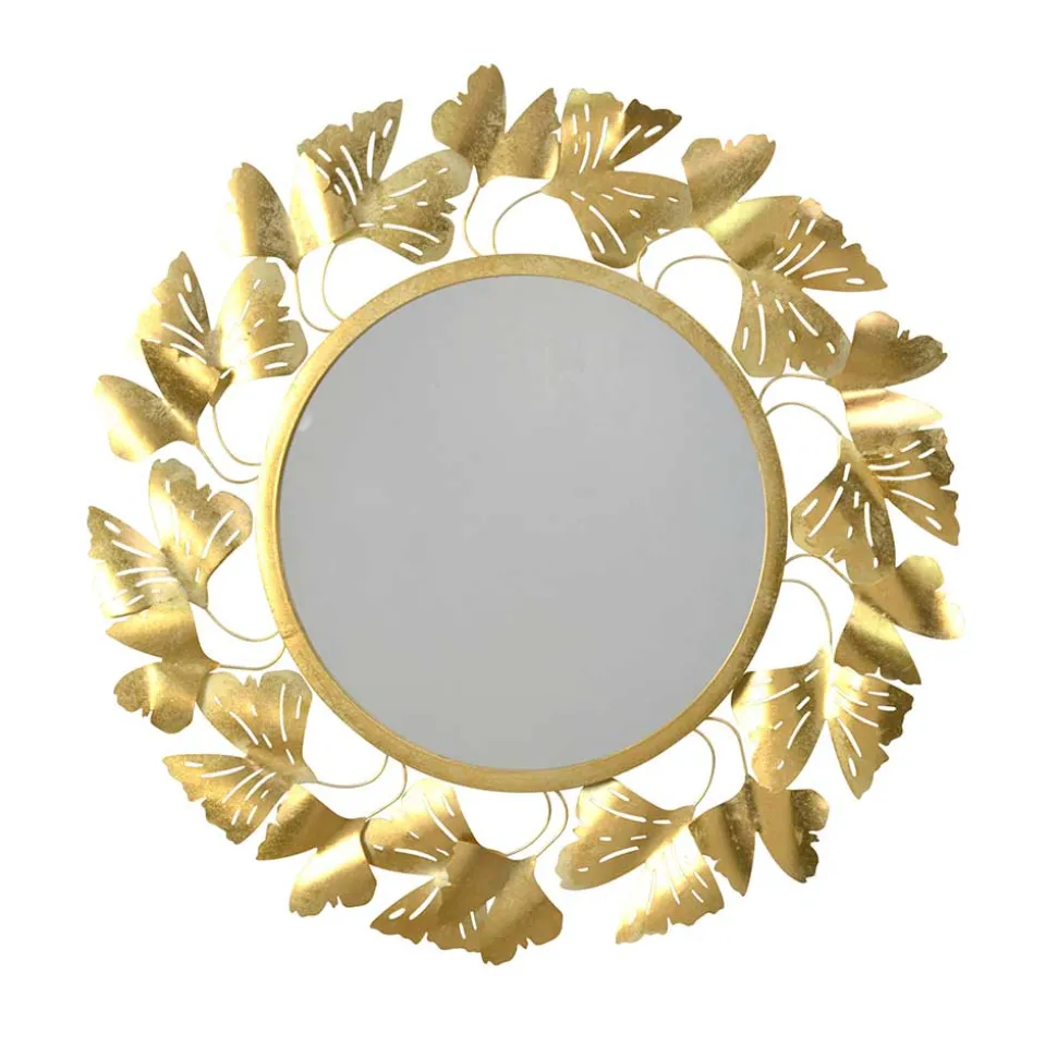 Runder Spiegel mit Blätter Design Rahmen - Rojocaba