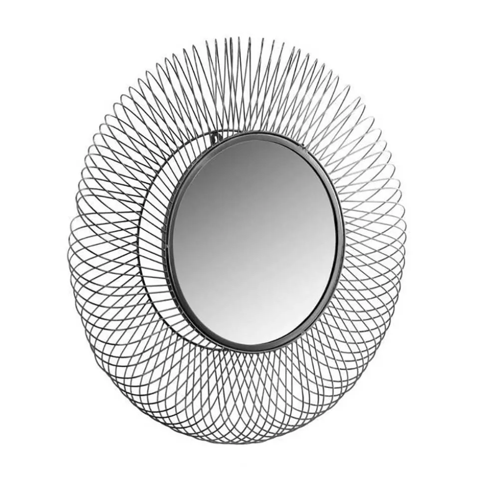 Runder Spiegel mit Drahtrahmen - Gazona