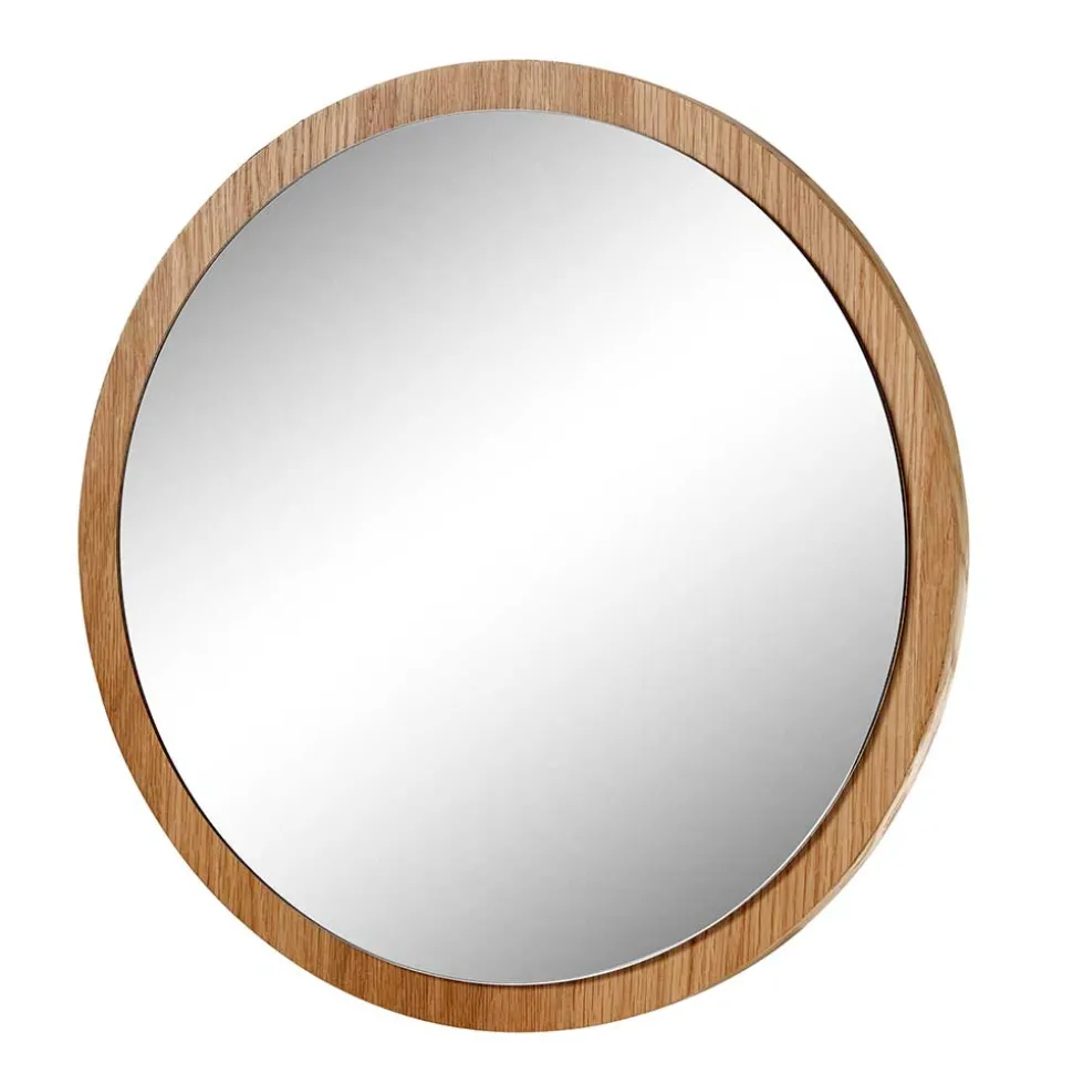 Runder Spiegel mit Eichenholzfurnier - Kopiana