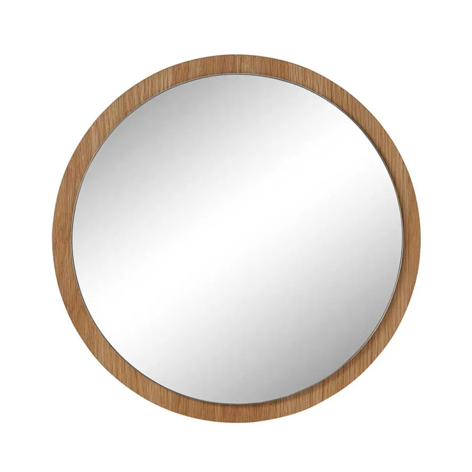 Runder Spiegel mit Eichenholzfurnier - Kopiana