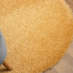 Runder Teppich in Gold Gelb - Lidoria