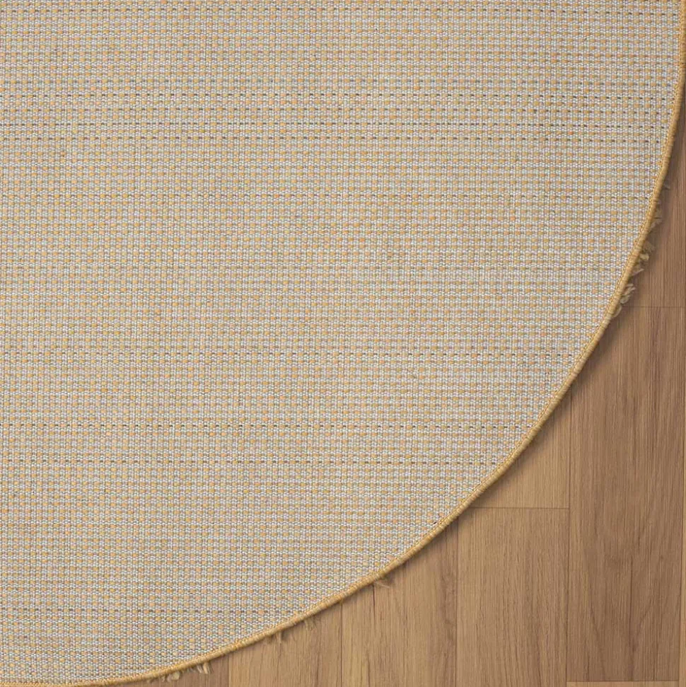 Runder Teppich in Gold Gelb - Lidoria