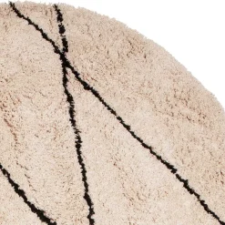 Runder Teppich in Offwhite und Schwarz - Simi