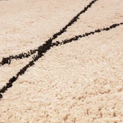 Runder Teppich in Offwhite und Schwarz - Simi