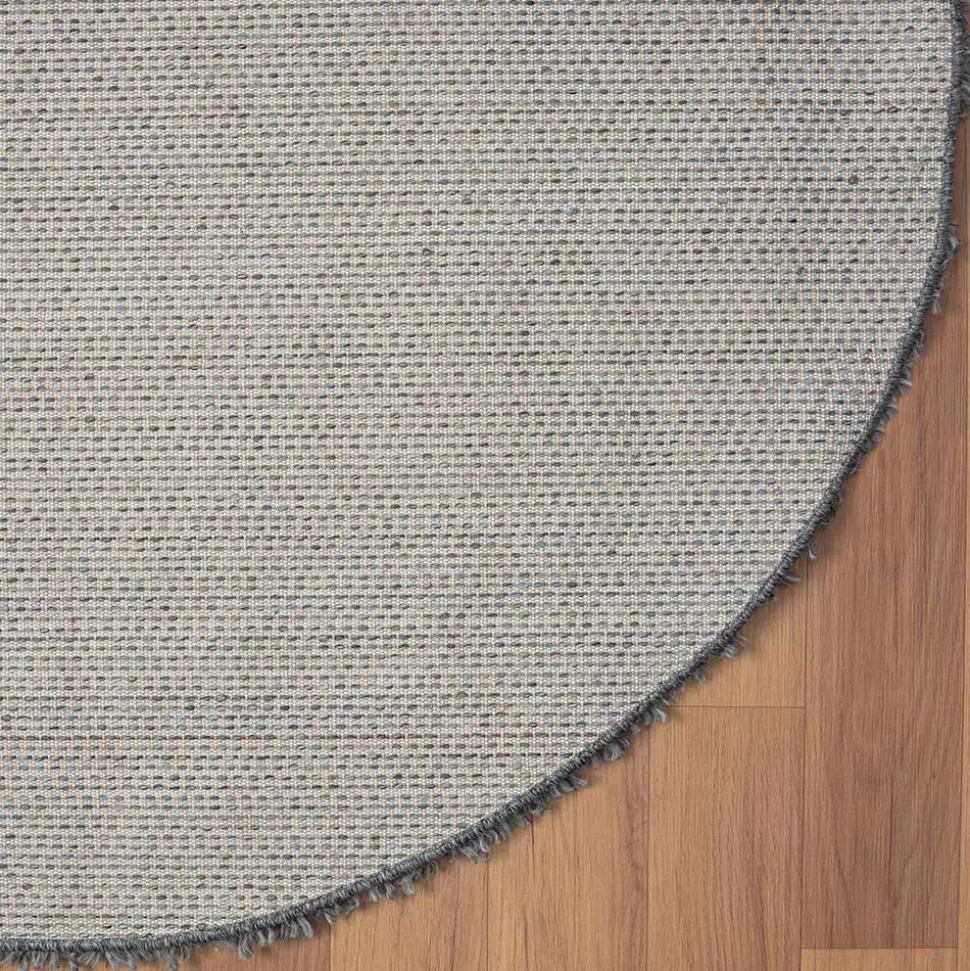 Runder Teppich mit hohem Flor in Grau - Montpa