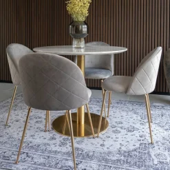 Runder Tisch & vier Stühle Set - Zimarena (fünfteilig)