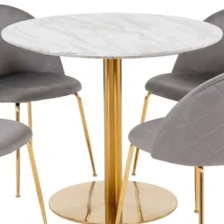 Runder Tisch & vier Stühle Set - Zimarena (fünfteilig)