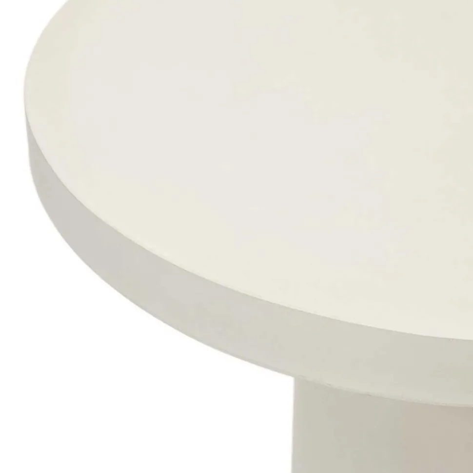Runder Tisch aus Faserzement in Weiß - Stonya