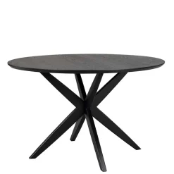 Runder Tisch in Schwarz mit Schweizer Kante - Puerto