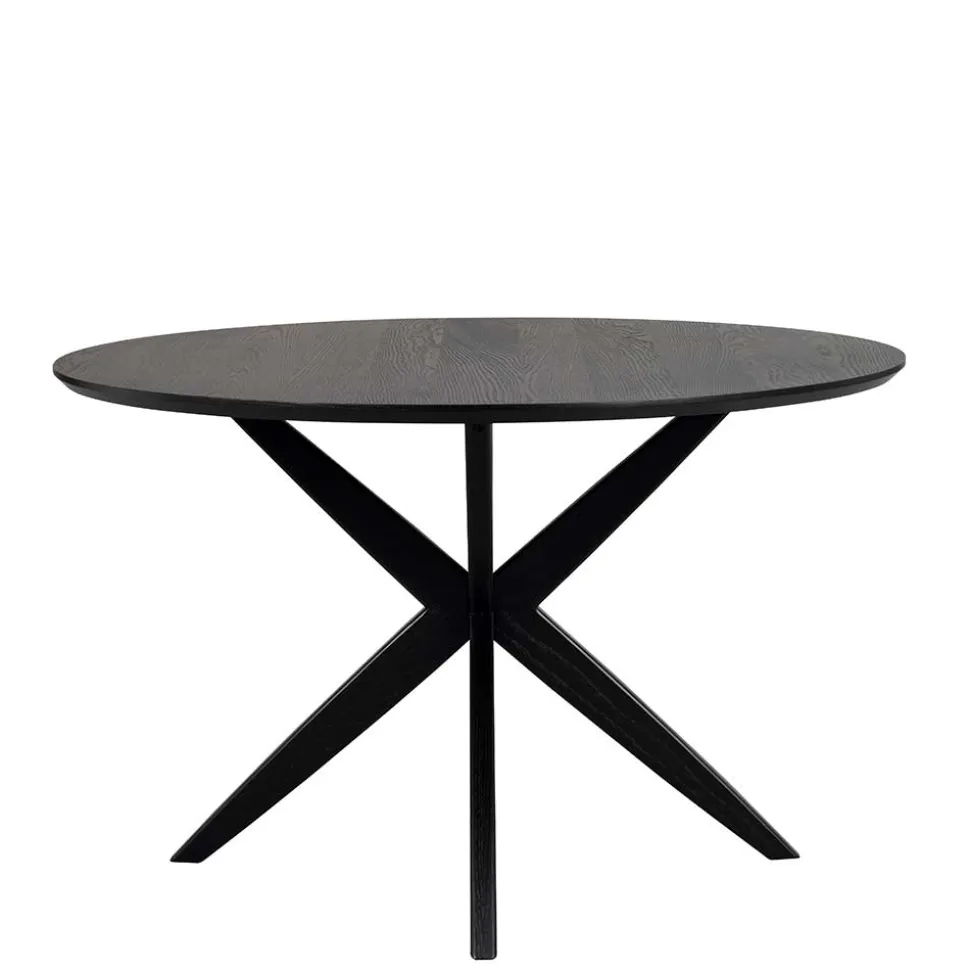 Runder Tisch in Schwarz mit Schweizer Kante - Puerto