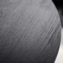 Runder Tisch in Schwarz mit Schweizer Kante - Puerto