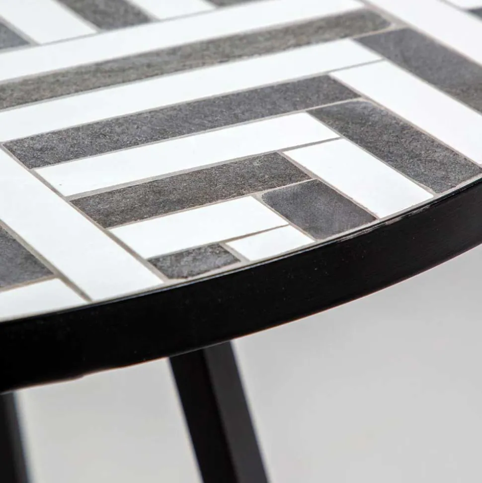 Runder Tisch mit Keramik Mosaik - Aurelias