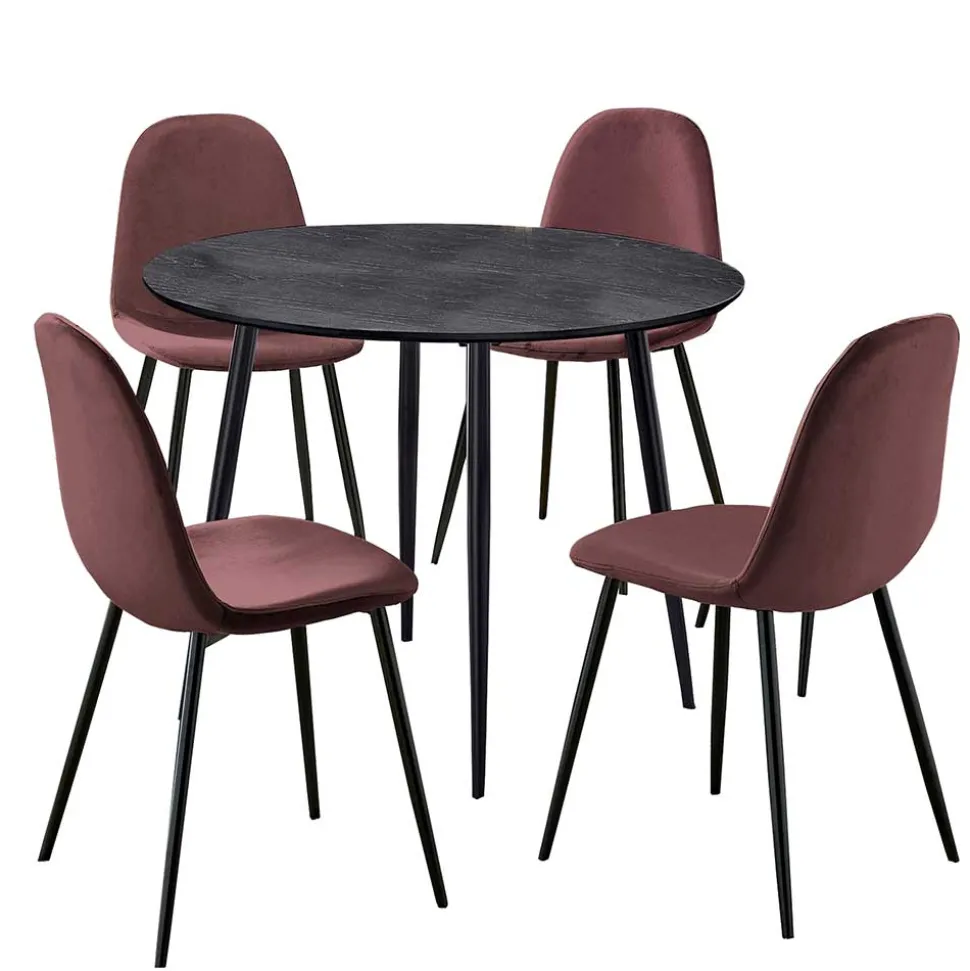 Runder Tisch mit Schalenstühlen - Sunya (fünfteilig)